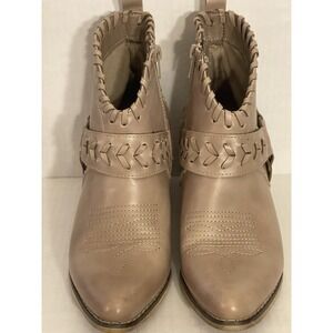 Altar'd State Light Brown Ankle Boots Women Sz 6 Rynn Western Bootie Block Heel